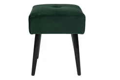 Miliboo Niedriger Hocker aus Stoff mit Samteffekt in Dunkelgrün und schwarzes Metall H46 cm GUESTA* Design-stühle