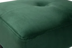 Miliboo Niedriger Hocker aus Stoff mit Samteffekt in Dunkelgrün und schwarzes Metall H46 cm GUESTA* Design-stühle