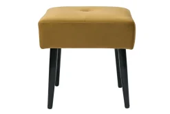 Miliboo Niedriger Hocker aus Stoff mit Samteffekt in Bronze und schwarzes Metall H46 cm GUESTA* Design-stühle