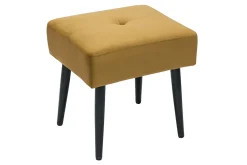 Miliboo Niedriger Hocker aus Stoff mit Samteffekt in Bronze und schwarzes Metall H46 cm GUESTA* Design-stühle