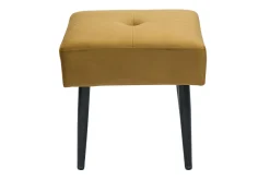 Miliboo Niedriger Hocker aus Stoff mit Samteffekt in Bronze und schwarzes Metall H46 cm GUESTA* Design-stühle