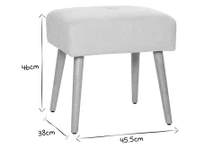 Miliboo Niedriger Hocker aus Stoff mit strukturiertem Samteffekt in Beige und hellem Massivholz H46 cm GUESTA* Design-stühle