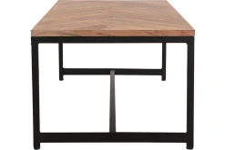 Miliboo Niedriger Tisch modern aus Akazienholz und schwarzem Metall STICK* Couchtische