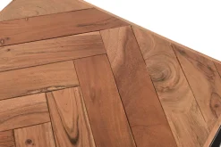 Miliboo Niedriger Tisch modern aus Akazienholz und schwarzem Metall STICK* Couchtische