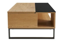 Miliboo Niedriger Tisch verstellbar aus Holz und Metall WYNN* Couchtische