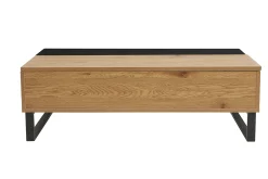 Miliboo Niedriger Tisch verstellbar aus Holz und Metall WYNN* Couchtische