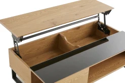 Miliboo Niedriger Tisch verstellbar aus Holz und Metall WYNN* Couchtische
