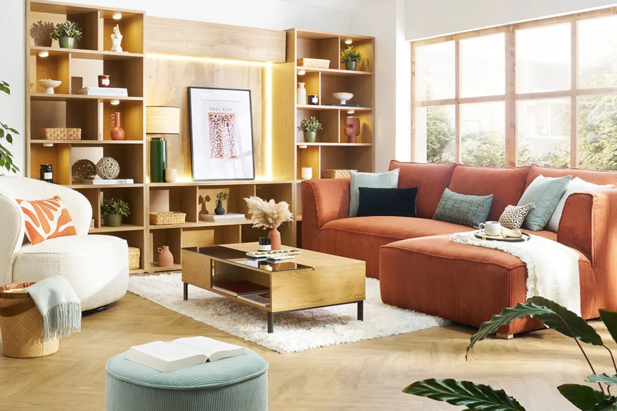 Miliboo Niedriger Tisch verstellbar aus Holz und Metall WYNN* Couchtische