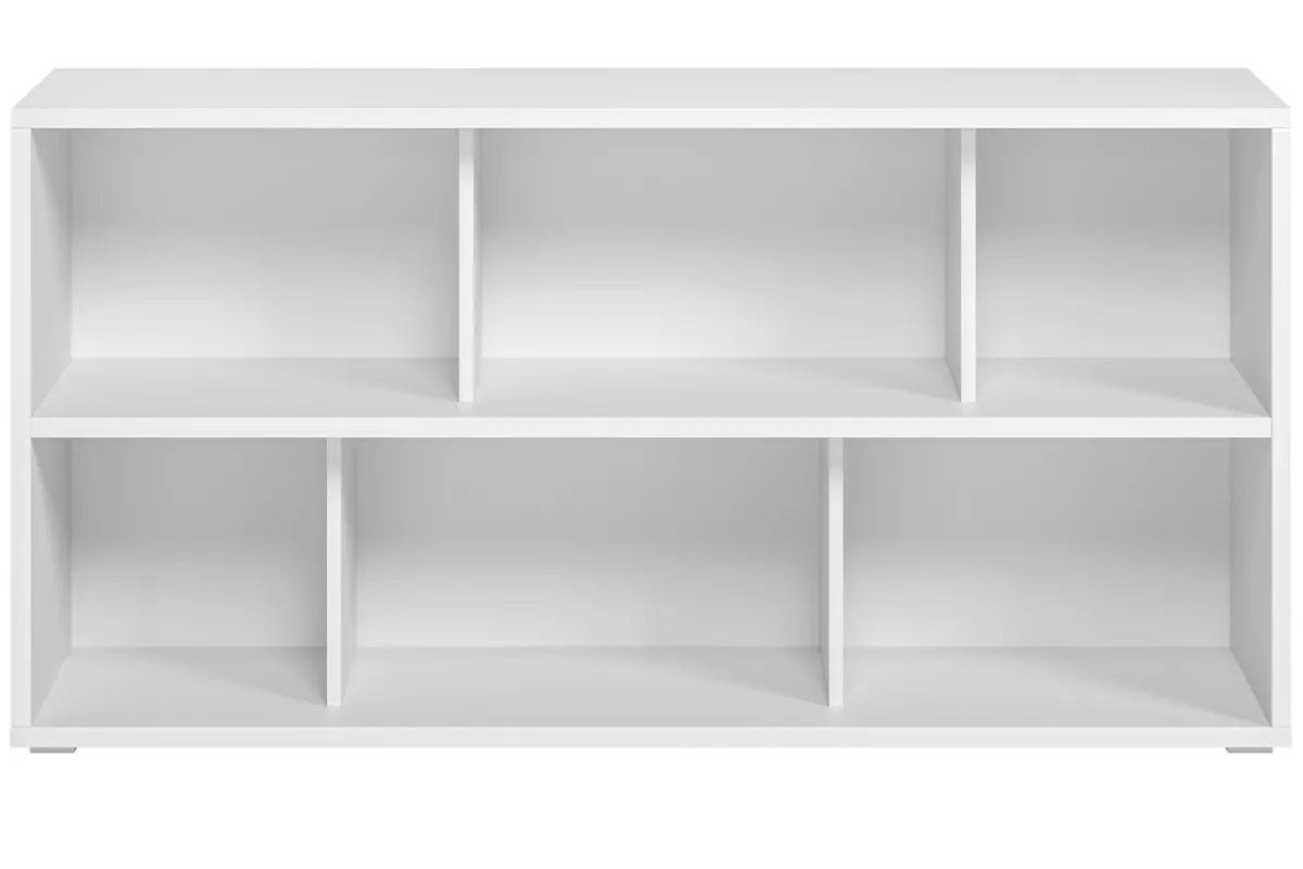 Miliboo Niedriges Bücherregal aus weißem Holz B140 cm EPURE* Bücherregale|Bücherregale