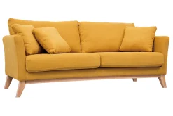 Miliboo OSLO Skandinavisches 3-Sitzer-Sofa mit abnehmbarem Bezug in Senfsamteffekt OSLO* Design-sofas