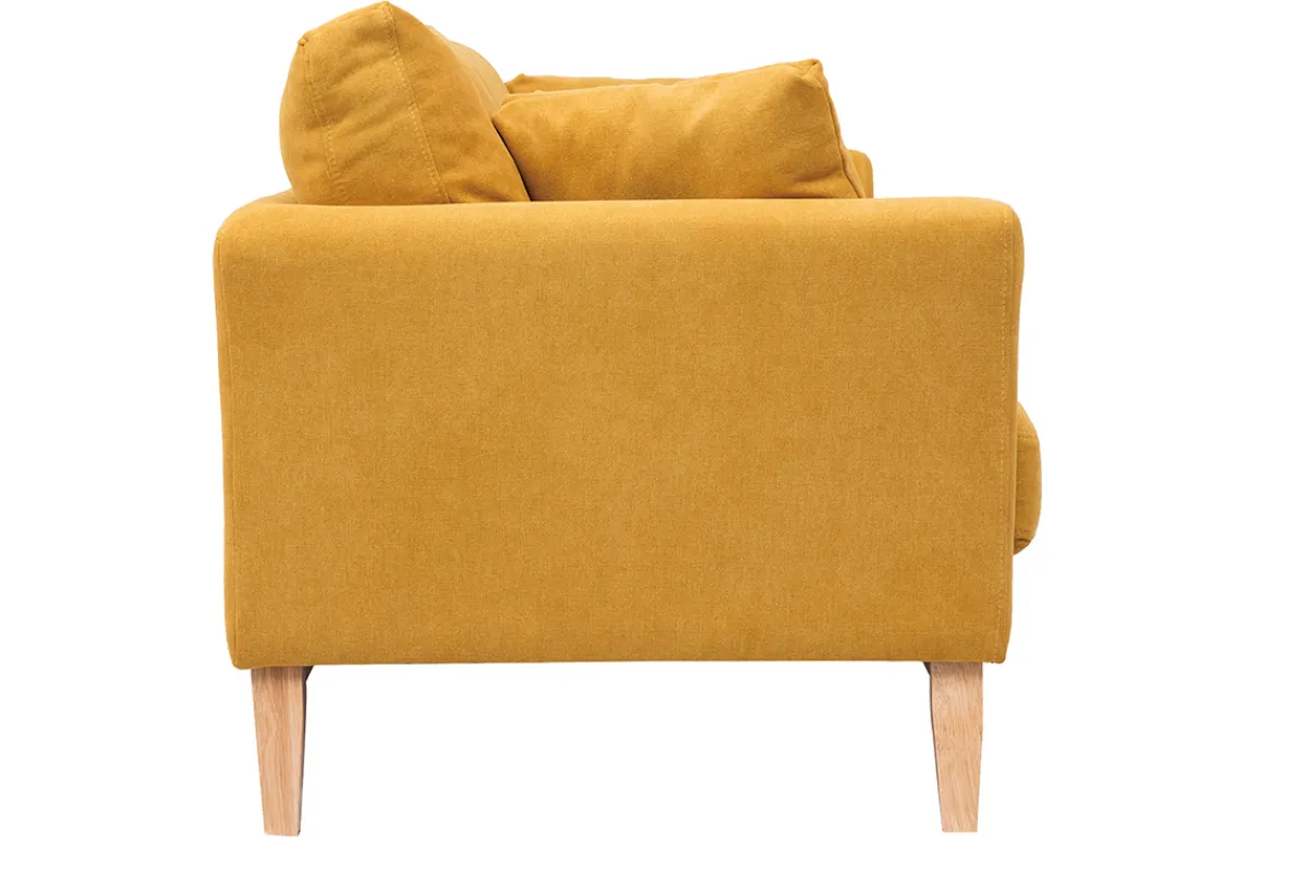 Miliboo OSLO Skandinavisches 3-Sitzer-Sofa mit abnehmbarem Bezug in Senfsamteffekt OSLO* Design-sofas