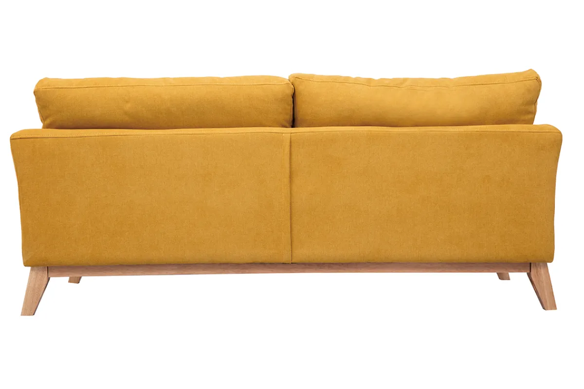 Miliboo OSLO Skandinavisches 3-Sitzer-Sofa mit abnehmbarem Bezug in Senfsamteffekt OSLO* Design-sofas