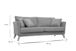 Miliboo OSLO Skandinavisches 3-Sitzer-Sofa mit abnehmbarem Bezug in Senfsamteffekt OSLO* Design-sofas
