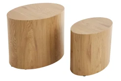Miliboo Ovale Couchtische aus hellem Holz (2er-Set) WOODY* Couchtische|Beistelltische