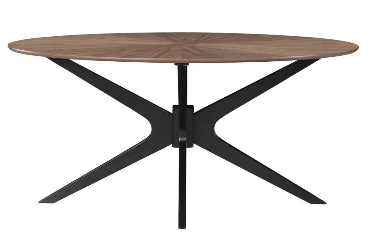 Miliboo Ovaler Design-Esstisch mit Walnussfurnier L160 cm DIELLI* Esstische