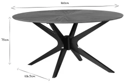 Miliboo Ovaler Design-Esstisch mit Walnussfurnier L160 cm DIELLI* Esstische