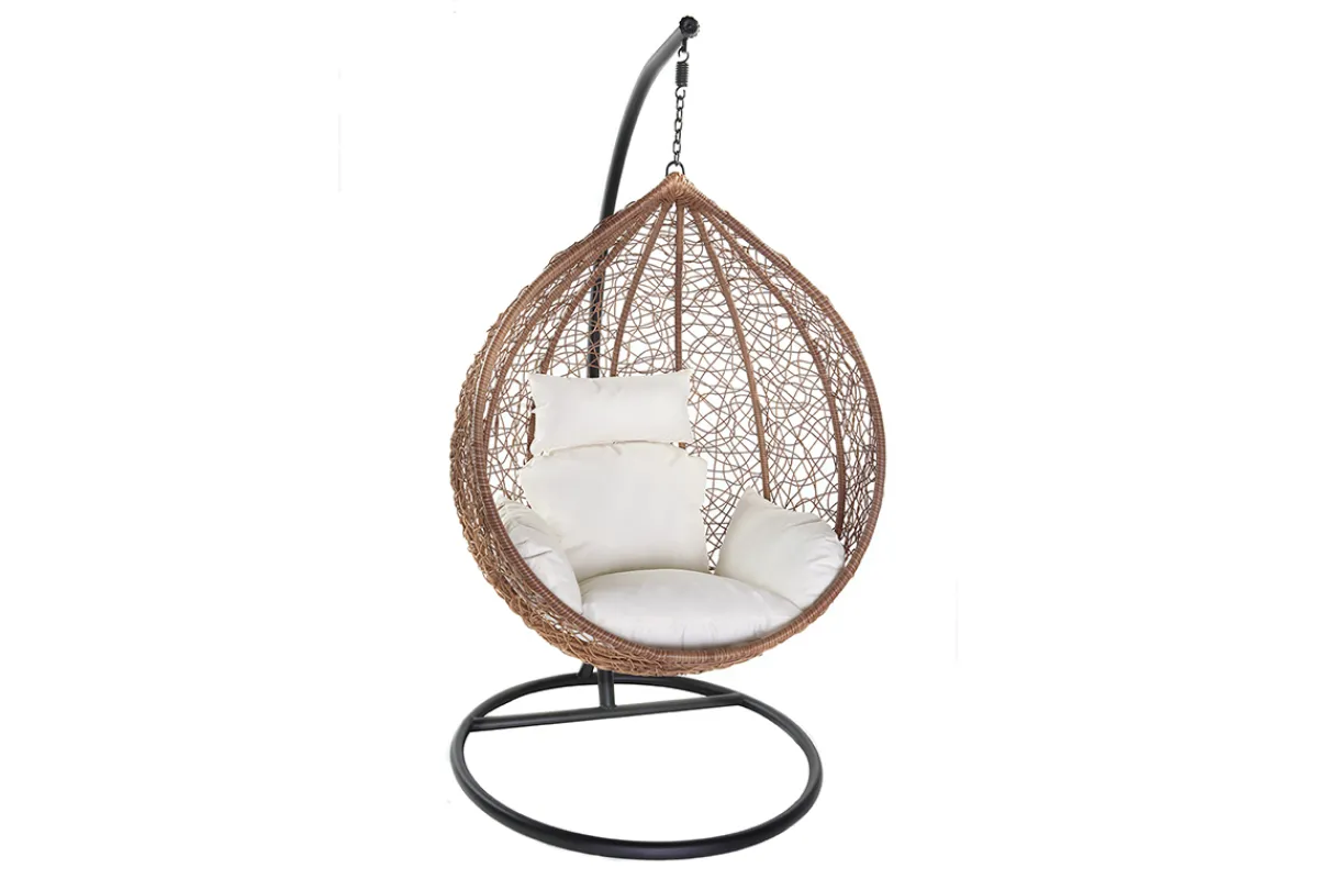 Miliboo Ovaler Hängesessel aus Kunststoff im Rattanstil MOJO* Design-sessel|Sessel