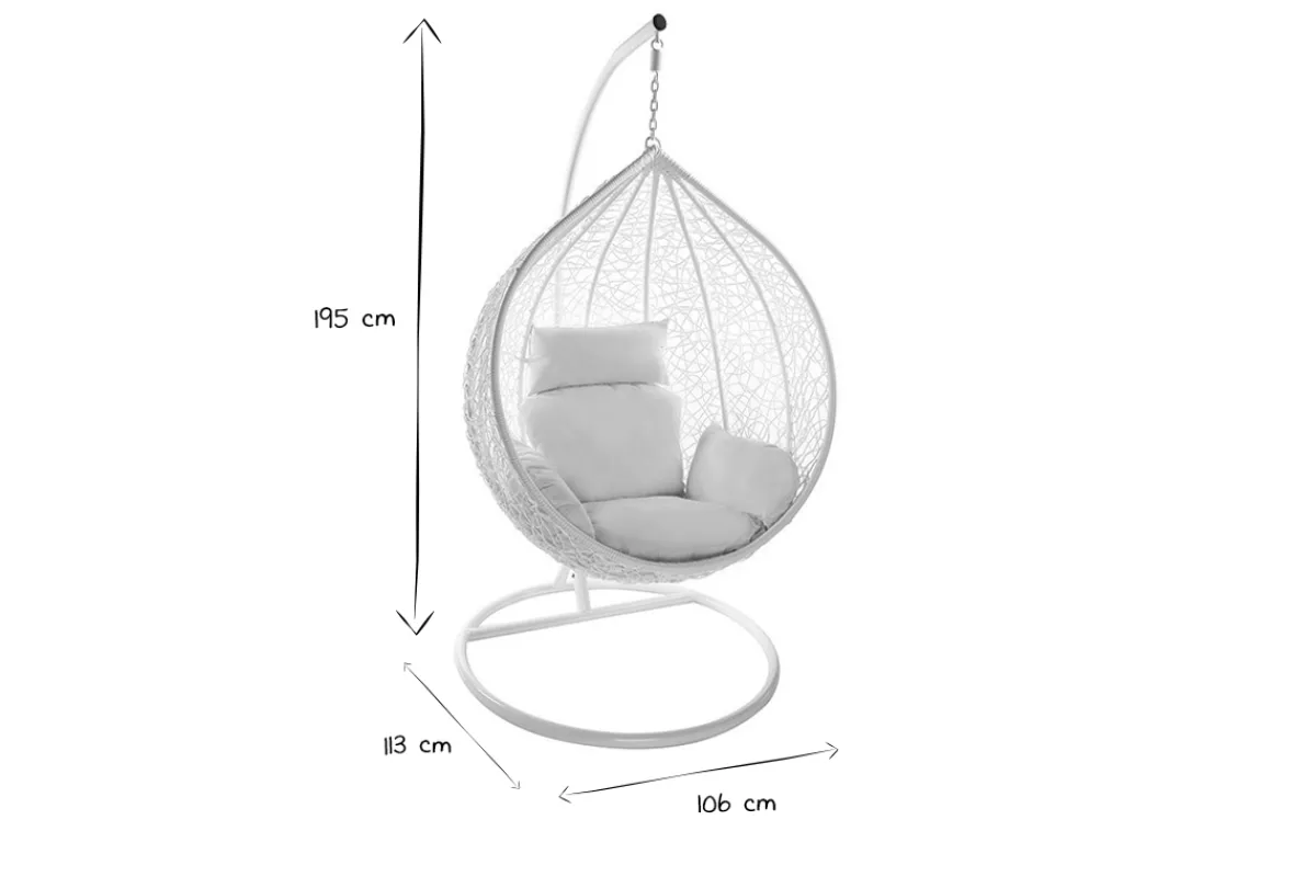 Miliboo Ovaler Hängesessel, weißer Kunststoff MOJO* Design-sessel|Sessel