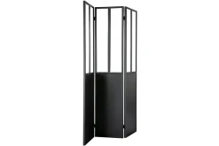 Miliboo Paravent aus Metall Schwarz und Glas 3 Flügel RACK* Paravent|Alle Dekoration