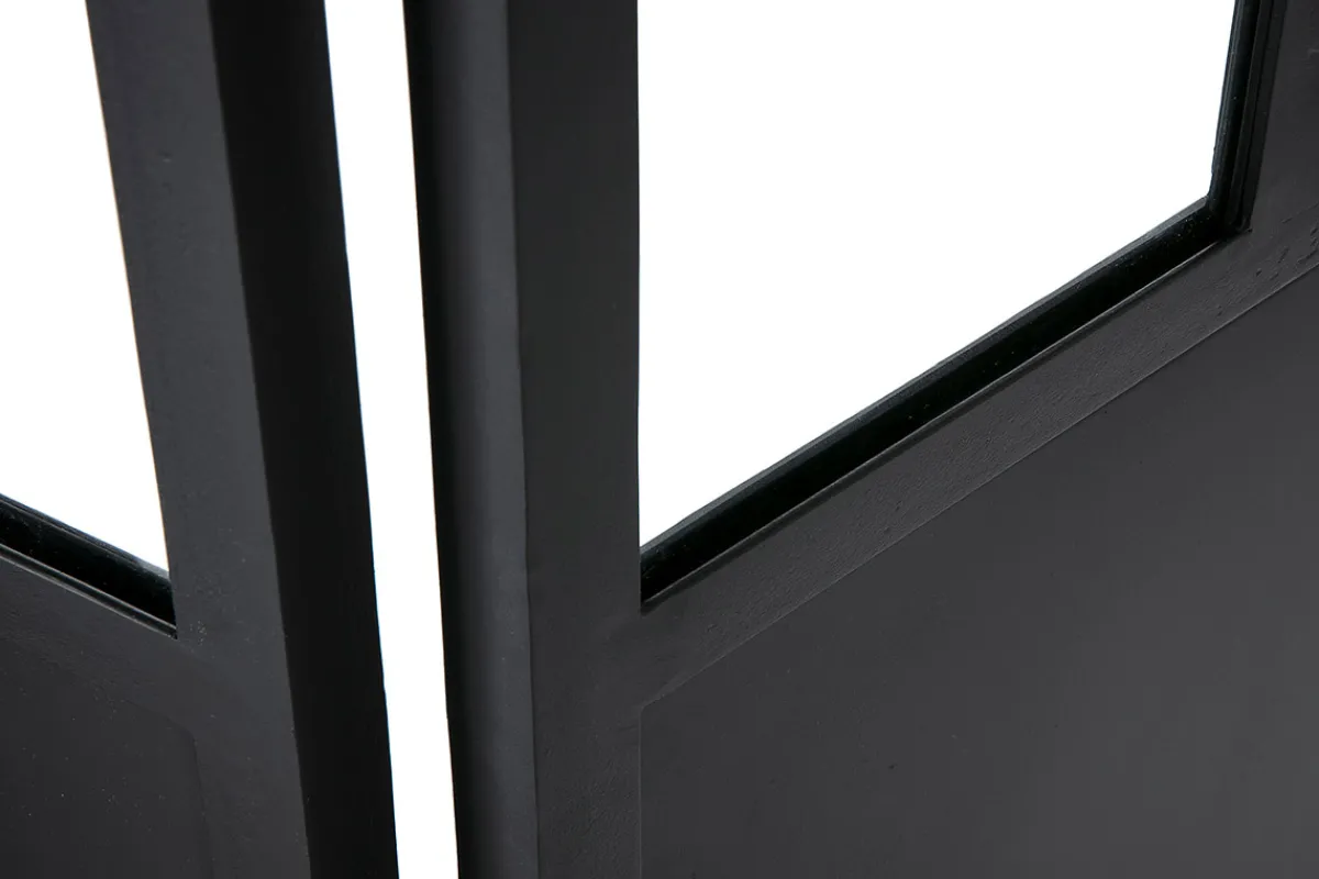Miliboo Paravent aus Metall Schwarz und Glas 3 Flügel RACK* Paravent|Alle Dekoration