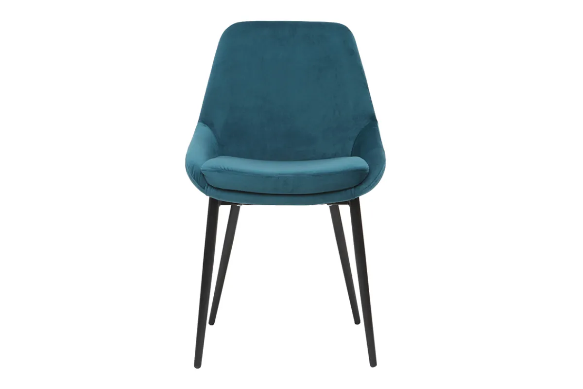 Miliboo Petroleumblaue Samtstühle (2er-Set) HOLO* Design-stühle