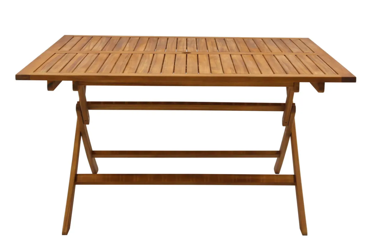 Miliboo Quadratischer klappbarer Gartentisch aus Massivholz B140 cm SANTIAGO* Gartentische