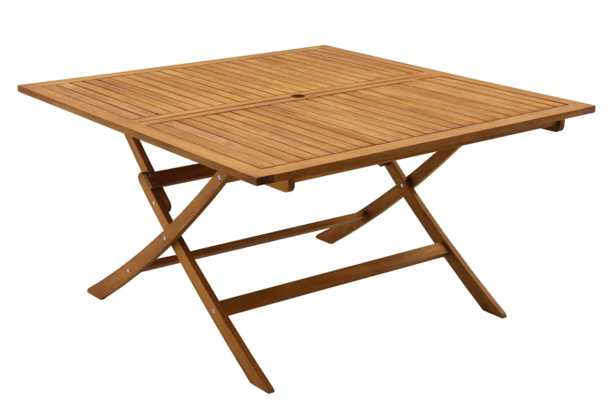 Miliboo Quadratischer klappbarer Gartentisch aus Massivholz B140 cm SANTIAGO* Gartentische