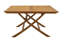 Miliboo Quadratischer klappbarer Gartentisch aus Massivholz B140 cm SANTIAGO* Gartentische