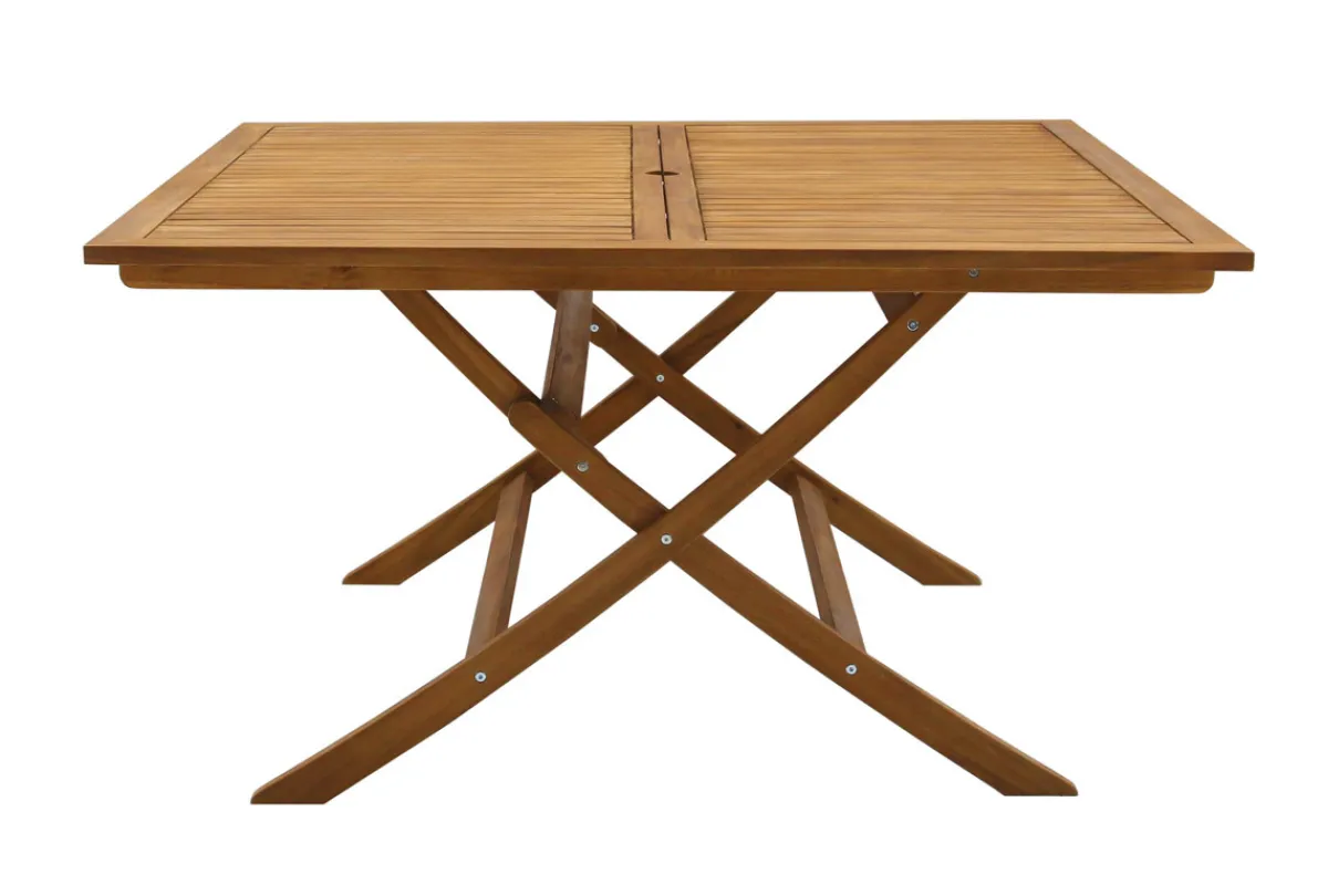 Miliboo Quadratischer klappbarer Gartentisch aus Massivholz B140 cm SANTIAGO* Gartentische