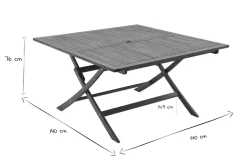 Miliboo Quadratischer klappbarer Gartentisch aus Massivholz B140 cm SANTIAGO* Gartentische