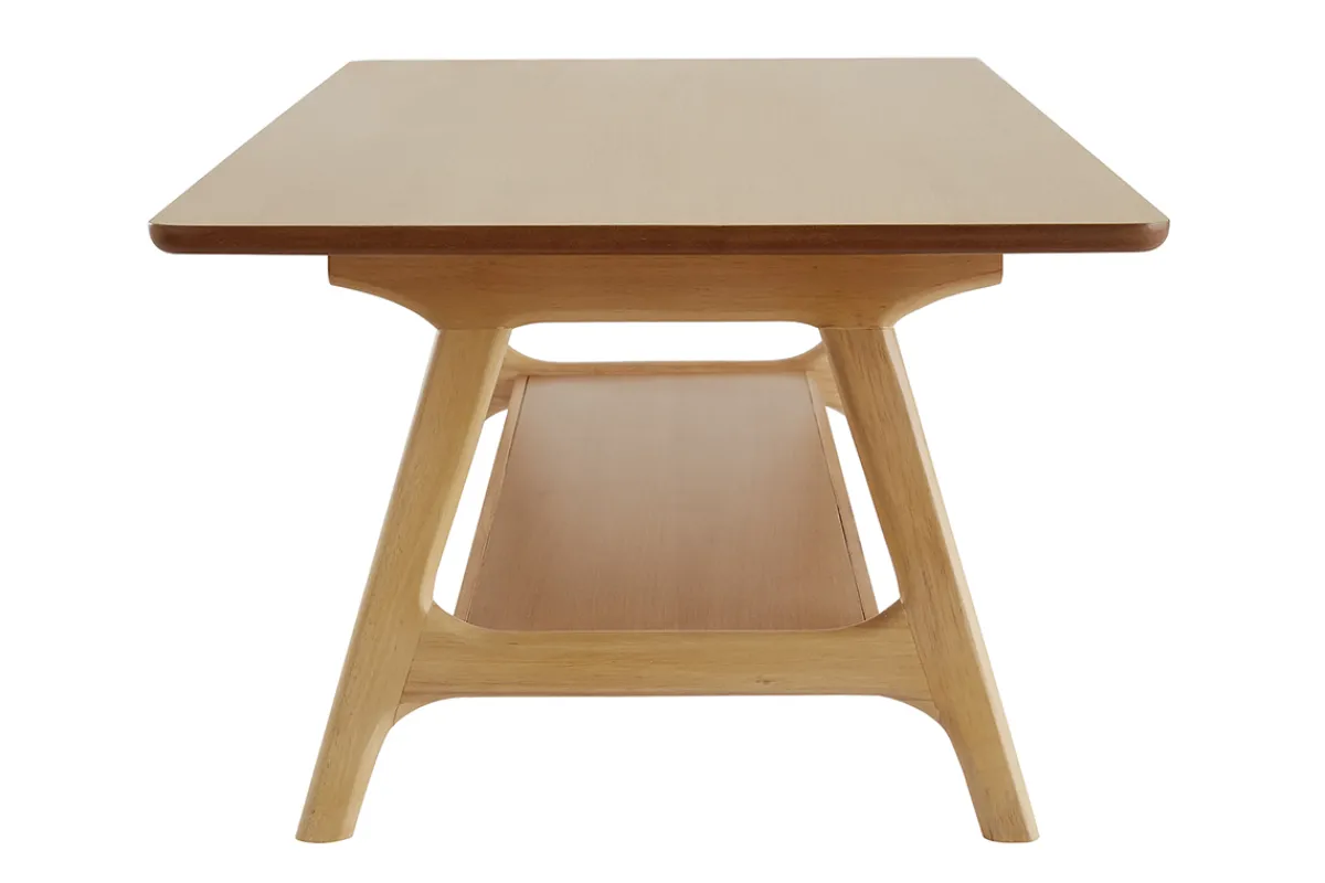Miliboo Rechteckiger Couchtisch skandinavisch aus Eichenfurnier B120 cm BAKAR* Couchtische