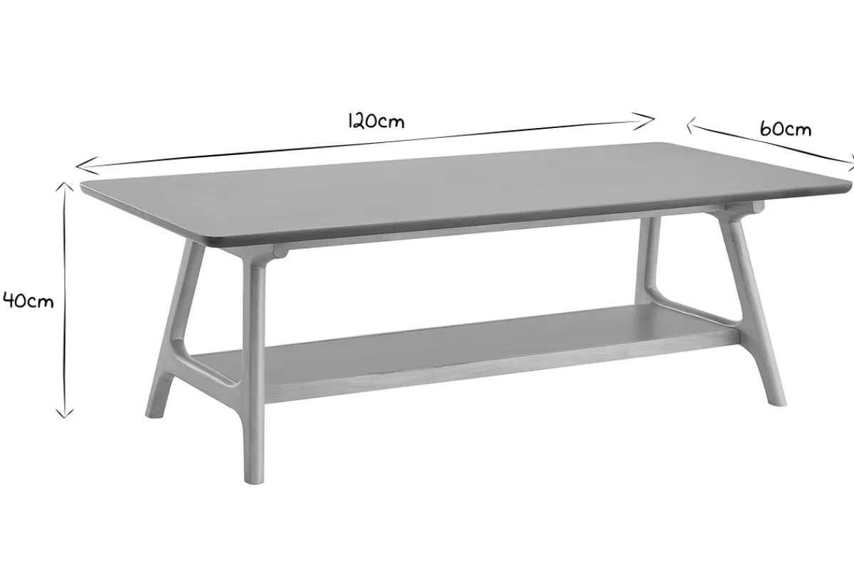 Miliboo Rechteckiger Couchtisch skandinavisch aus Eichenfurnier B120 cm BAKAR* Couchtische