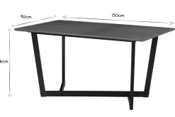 Miliboo Rechteckiger Design-Tisch aus Nussbaum und schwarz gebeiztem Holz L150 cm KOUK* Esstische