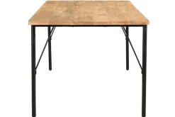 Miliboo Rechteckiger Esstisch aus hellem Mango-Massivholz und schwarzem Metall B180 cm JUDE* Esstische