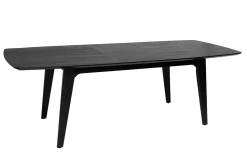 Miliboo Rechteckiger Esstisch mit integrierter Verlängerung in Schwarz Eiche L180-230 cm FIFTIES* Ausziehtische