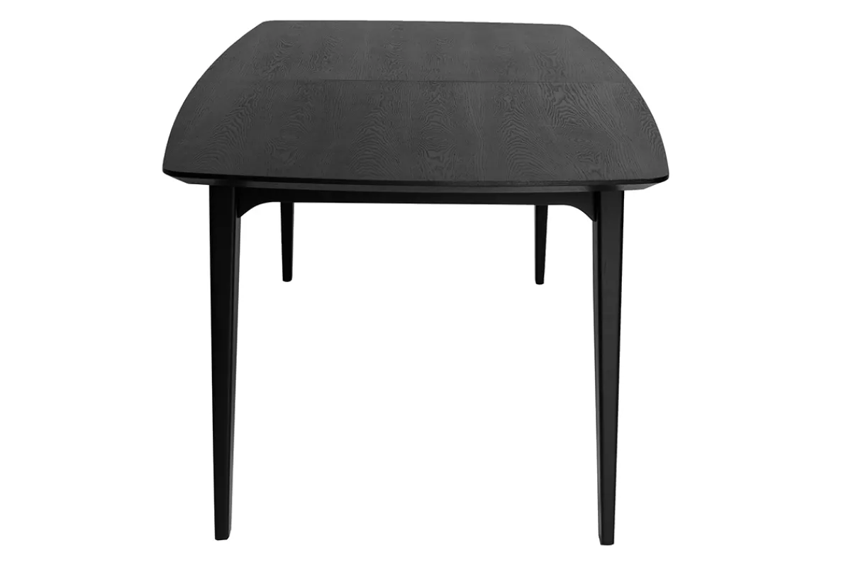 Miliboo Rechteckiger Esstisch mit integrierter Verlängerung in Schwarz Eiche L180-230 cm FIFTIES* Ausziehtische