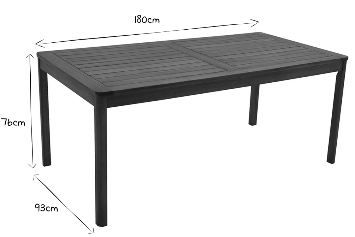 Miliboo Rechteckiger Gartentisch aus Massivholz L180 cm AKIS* Gartentische