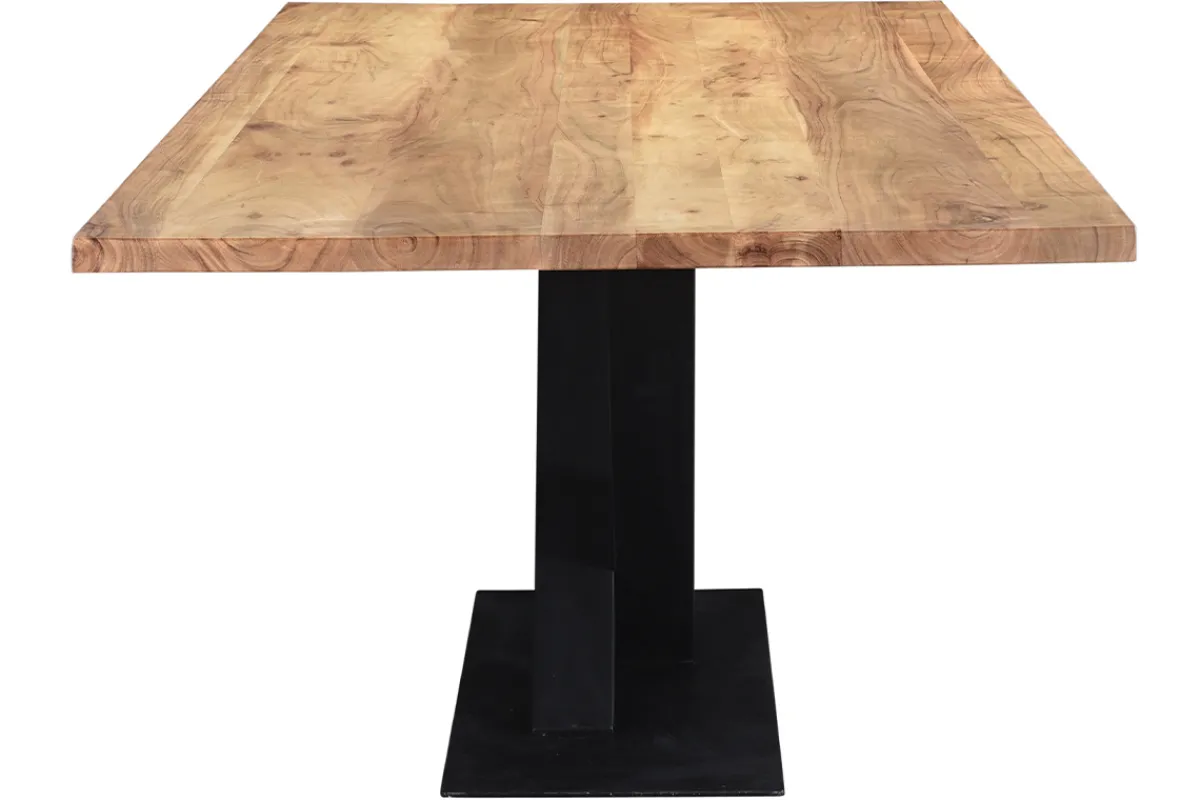 Miliboo Rechteckiger Industrial-Esstisch aus massivem Akazienholz und schwarzem Metall L200 cm VALLEY* Esstische