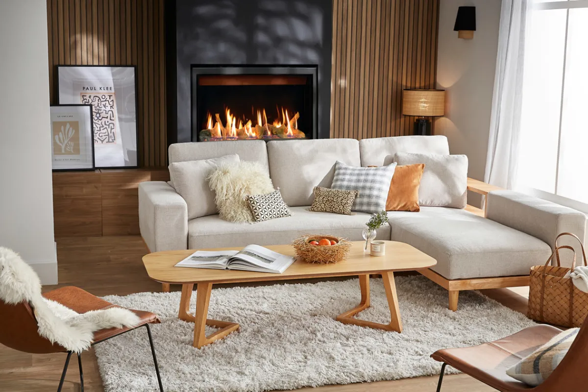 Miliboo Rechteckiger skandinavischer Couchtisch aus hellem Holz L150 cm JUKE* Couchtische