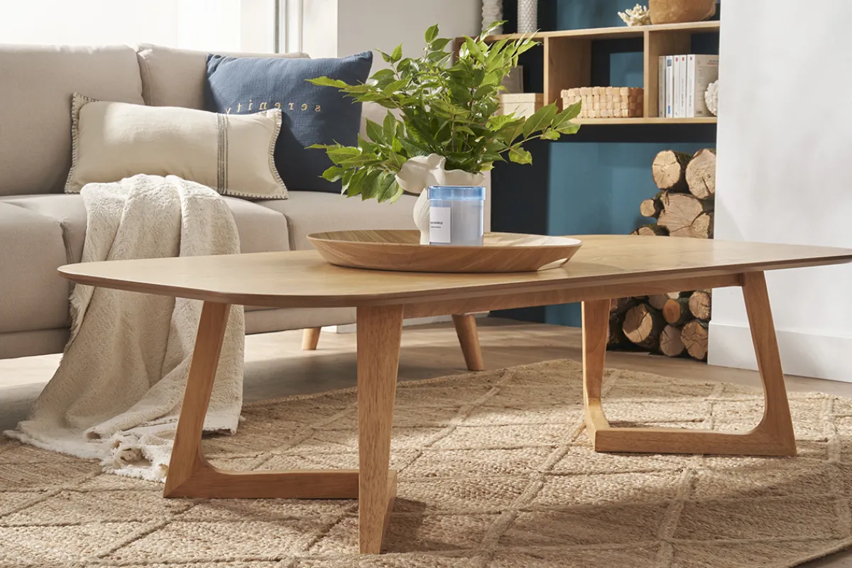 Miliboo Rechteckiger skandinavischer Couchtisch aus hellem Holz L150 cm JUKE* Couchtische
