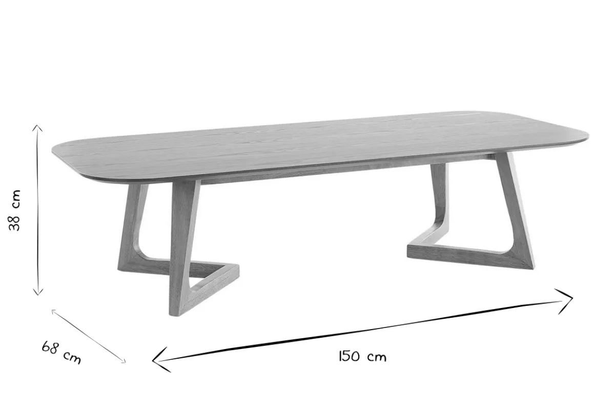 Miliboo Rechteckiger skandinavischer Couchtisch aus hellem Holz L150 cm JUKE* Couchtische