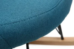 Miliboo Relax-Sessel - Schaukelstuhl Stoff Petrolblau Füße Metall und Esche JHENE* Design-sessel|Schaukelstühle