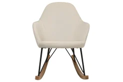 Miliboo Relax-Sessel - Schaukelstuhl Stoff naturfarben Füße Metall und Esche JHENE* Design-sessel|Schaukelstühle