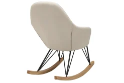Miliboo Relax-Sessel - Schaukelstuhl Stoff naturfarben Füße Metall und Esche JHENE* Design-sessel|Schaukelstühle