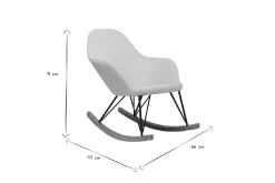 Miliboo Relax-Sessel - Schaukelstuhl Stoff naturfarben Füße Metall und Esche JHENE* Design-sessel|Schaukelstühle