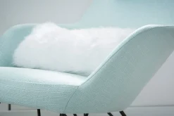 Miliboo Relax-Sessel - Schaukelstuhl Stoff Meeresgrün Füße Metall und Esche JHENE* Design-sessel|Schaukelstühle
