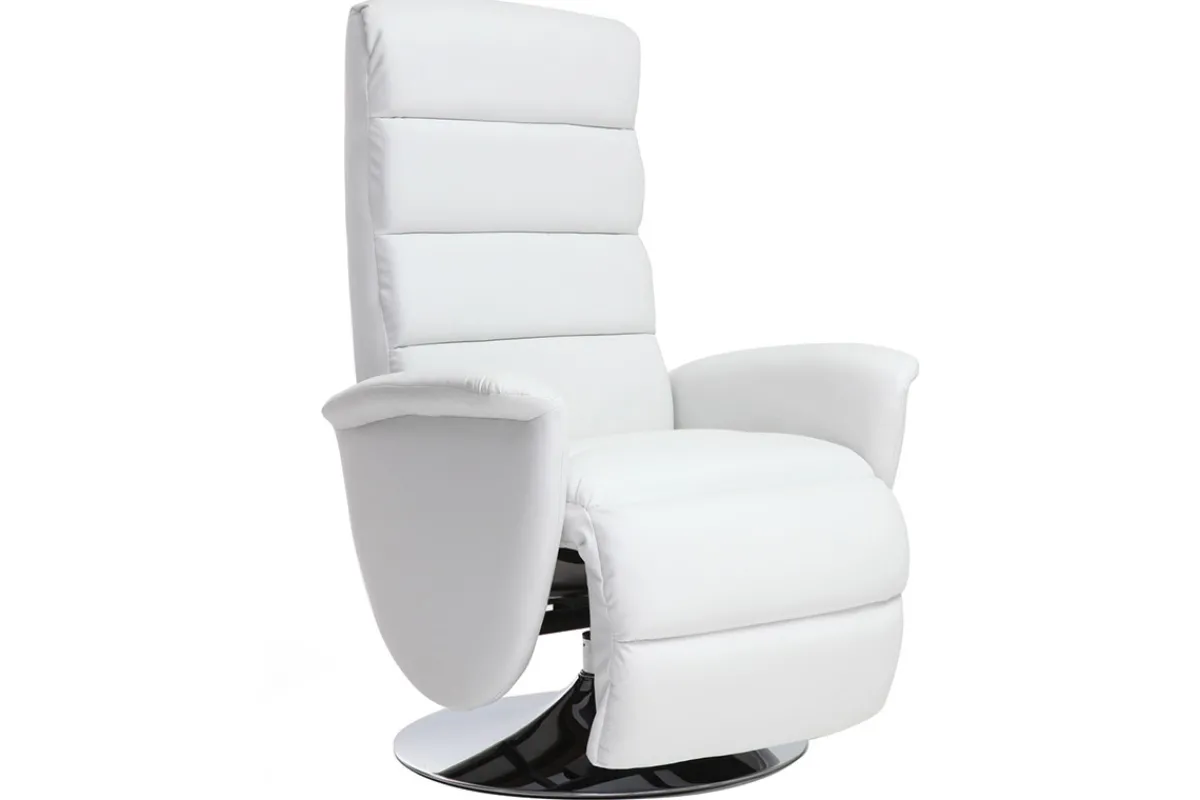 Miliboo Relax-Sessel manuell verstellbar Weiß NELSON* Relaxsessel|Sessel