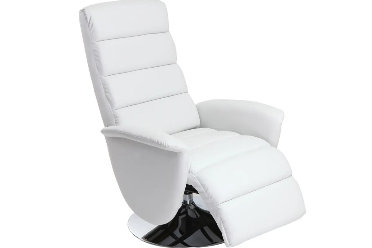 Miliboo Relax-Sessel manuell verstellbar Weiß NELSON* Relaxsessel|Sessel