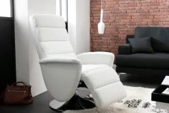 Miliboo Relax-Sessel manuell verstellbar Weiß NELSON* Relaxsessel|Sessel