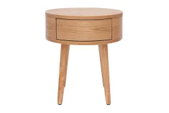 Miliboo Runde Nachttische aus hellem Holz mit Schublade D45 cm (2er-Set) JUDITH* Nachttische
